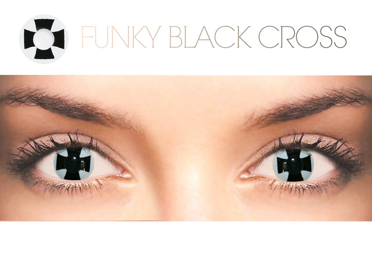 Funky Black Cross Cosplay Lenses